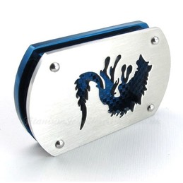 Blue Titanium Wolf Pendant Necklace (Free Chain)