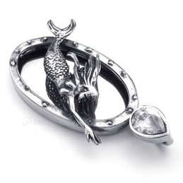 Mermaid Titanium Pendant Necklace (Free Chain)