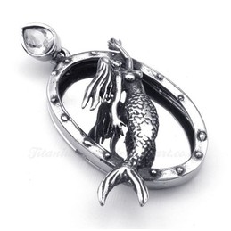 Mermaid Titanium Pendant Necklace (Free Chain)