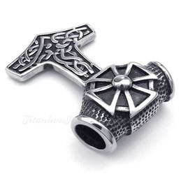 Thor's Hammer Titanium Pendant Necklace (Free Chain)