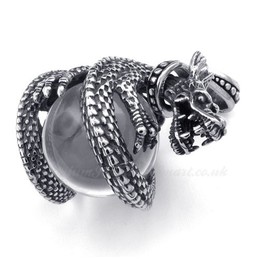 Titanium White Zircon Dragon Pendant Necklace (Free Chain)