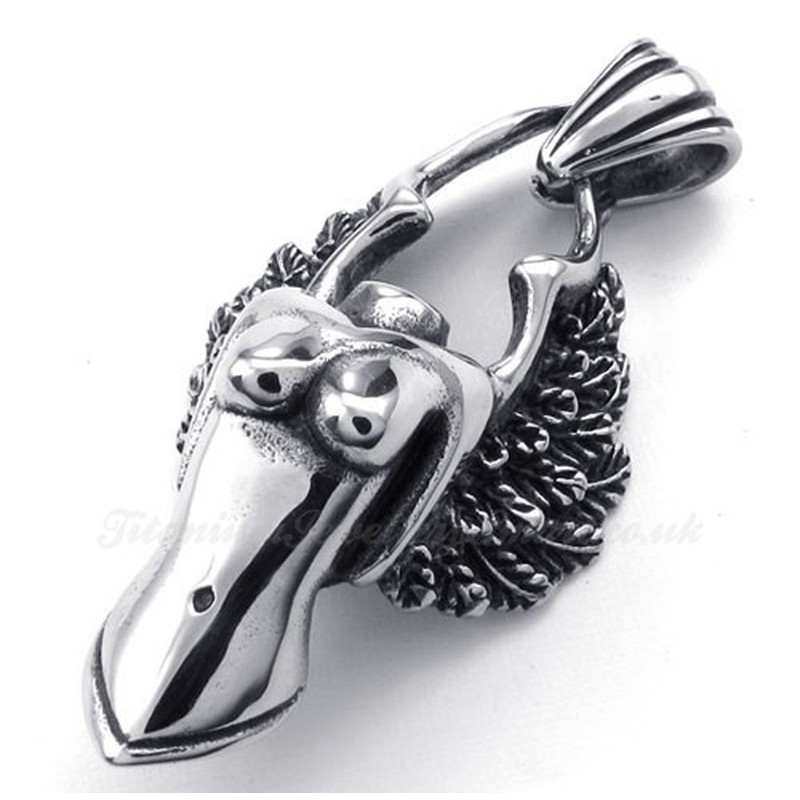 Titanium Angel Pendant Necklace (Free Chain)