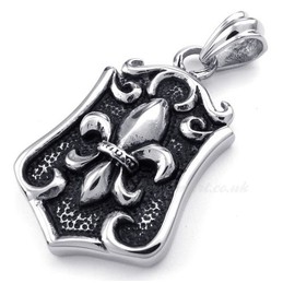 Flower Cross Titanium Cards Pendant Necklace (Free Chain)
