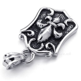 Flower Cross Titanium Cards Pendant Necklace (Free Chain)