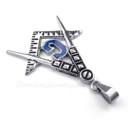 Titanium Masonic Pendant Necklace (Free Chain)