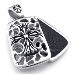 Cards Titanium Cross Pendant Necklace (Free Chain)