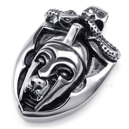 Titanium Mask Pendant Necklace (Free Chain)