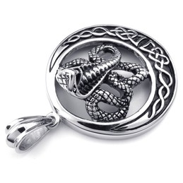 Titanium Cobra Pendant Necklace (Free Chain)