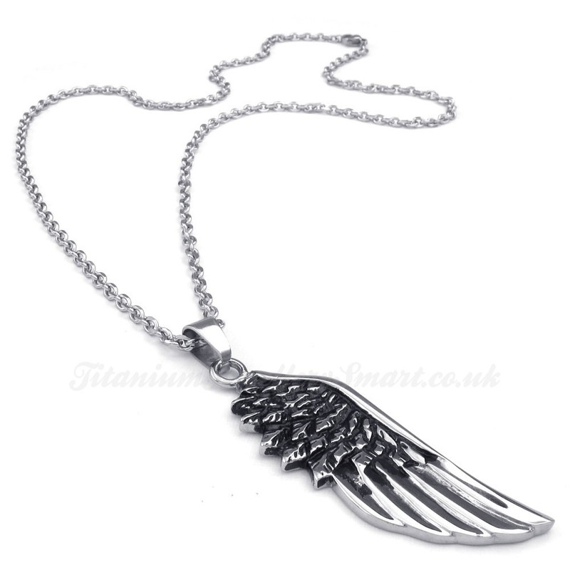 Titanium Plumage Pendant Necklace (Free Chain)
