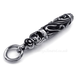 Titanium Cylinder And Column Pendant Necklace (Free Chain)