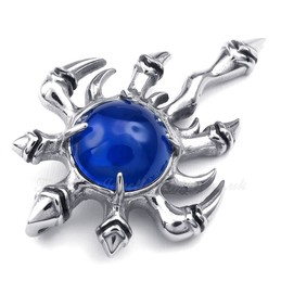 Blue Zircon Titanium Claw Pendant Necklace (Free Chain)