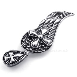 Titanium Feather Pendant Necklace (Free Chain)