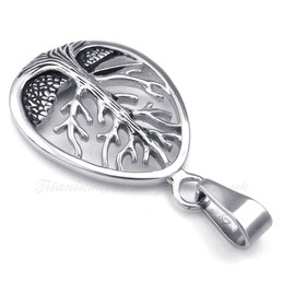 Titanium Tree Of Life Pendant Necklace (Free Chain)