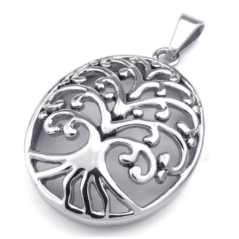 Titanium Tree Of Life Pendant Necklace (Free Chain)