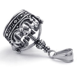 Imperial Crown Titanium Pendant Necklace (Free Chain)
