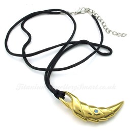 Gold Titanium Talon Pendant Necklace (Free Chain)