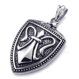 Titanium Shield Pendant Necklace (Free Chain)