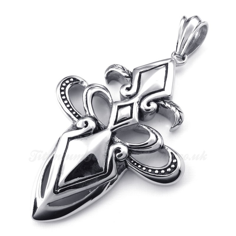 Mens Fashion Titanium Pendant Necklace (Free Chain)