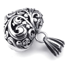 Titanium Hollow Hearts Pendant Necklace (Free Chain)