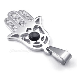 Exquisite Titanium Hand Pendant Necklace (Free Chain)