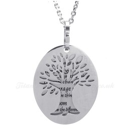 Titanium Tree Of Life Couples Pendant Necklace (Free Chain)