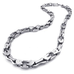 Two-layer Link Mens Titanium Necklace