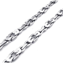 Two-layer Link Mens Titanium Necklace