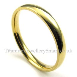 3mm Gold Titanium Round Ring