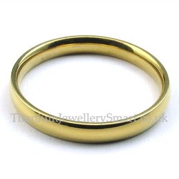 3mm Gold Titanium Round Ring