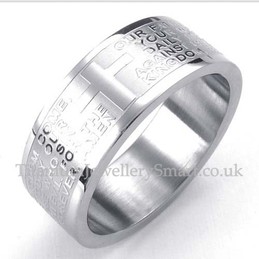 Titanium Scripture Cross Ring (Mens)