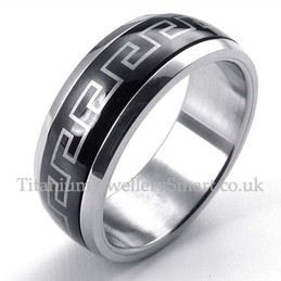Titanium Great Wall Pattern Ring (Can Be Rotated)