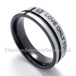 Titanium Ring "Love Only You"