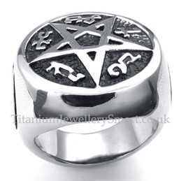 Titanium Five-pointed Star Ring