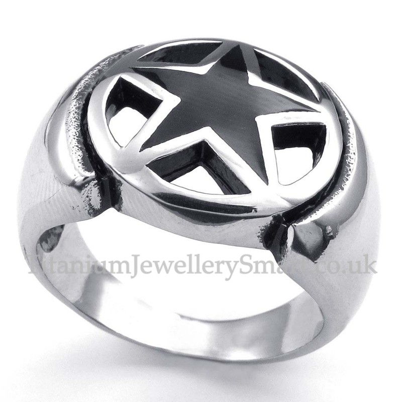 Titanium Five-pointed Star Ring