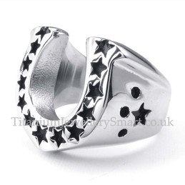 Five-pointed Star Titanium Horse's hoof Ring