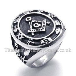 Mens Titanium Masonic Ring