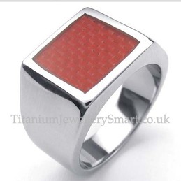 Titanium Red Carbon Fiber Ring