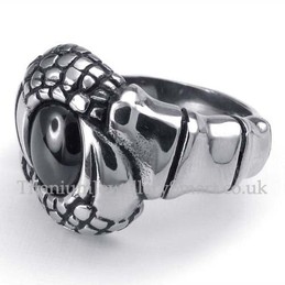 Titanium Ring with Black Zircon