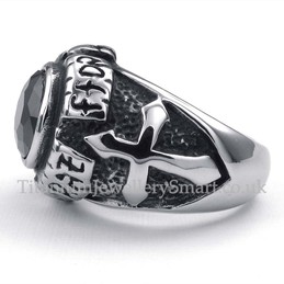 Titanium Ring with Black Zircon