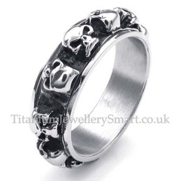 Titanium Skull Circling Ring