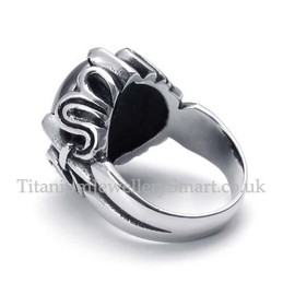 Titanium Ring with Black Zircon