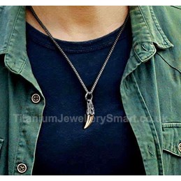 Titanium Wolf's Fang Mens Retro Pendant