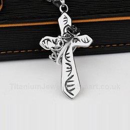 Titanium Imperial Crown Cross Mens Pendant