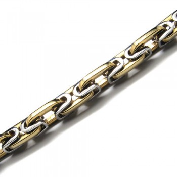 20.1 inch Titanium Golden Chain Shape Necklace 18366-£137 - Titanium ...