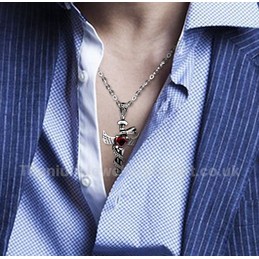 Titanium Retro Mens Cross Pendant