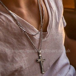 Titanium Mens Cross Pendant