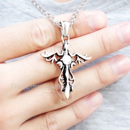 Titanium Retro Cross Mens Pendant