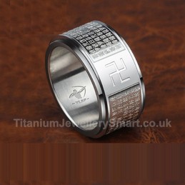 Titanium Rotatable Mens Retro Ring