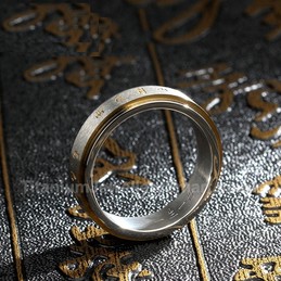 Titanium Mens Rotatable Retro Ring