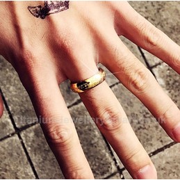 Titanium Golden Mens Ring